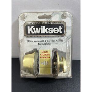 Deadbolt 660 Gold Color Kwikset Single Cylinder 5015610/01